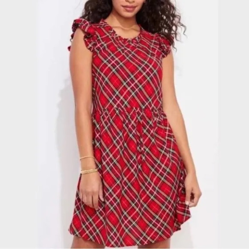Vineyard Vines Women's Plaid Ruffle Dress